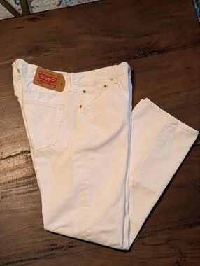 Levi Strauss 501 Straight Leg White Jeans Tagged 34x30 See Measurements for Fit